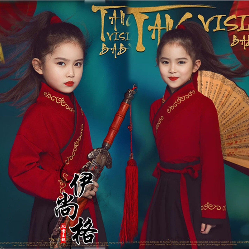 T台走秀古装花木兰女童演出服