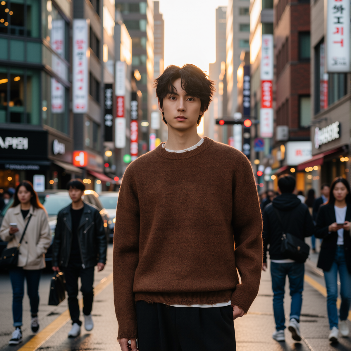 w2x毛呢针织上衣秋冬季加厚保暖男士毛衣圆领打底衫内搭高级男装