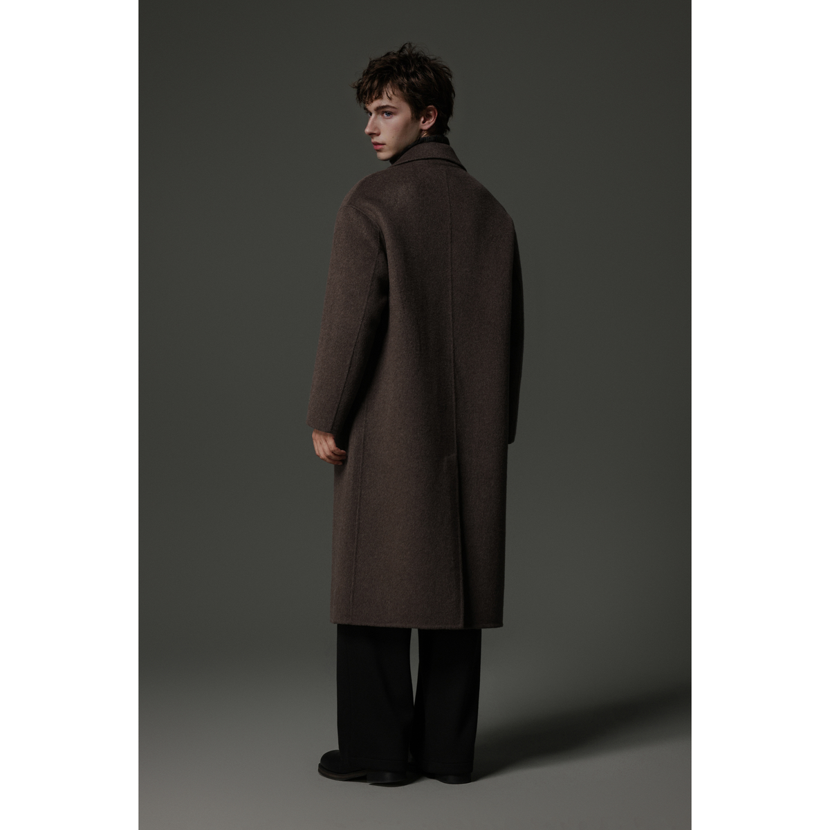 w2x高级感秋冬季加厚双面呢子羊毛大衣男款外套男士风衣时尚男装