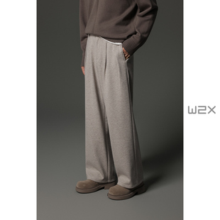 设计感长裤 wx2冬季 裤 痞帅高级感西装 子 加厚绵羊毛直筒宽松休闲裤