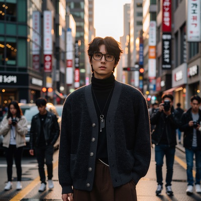 w2x羊毛呢针织开衫男士秋冬季新款百搭保暖冬装毛衣外套男款加厚