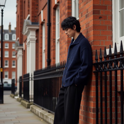 w2x简约毛呢针织衫开衫羊毛衫秋冬季新款男士毛衣男款外套加厚款