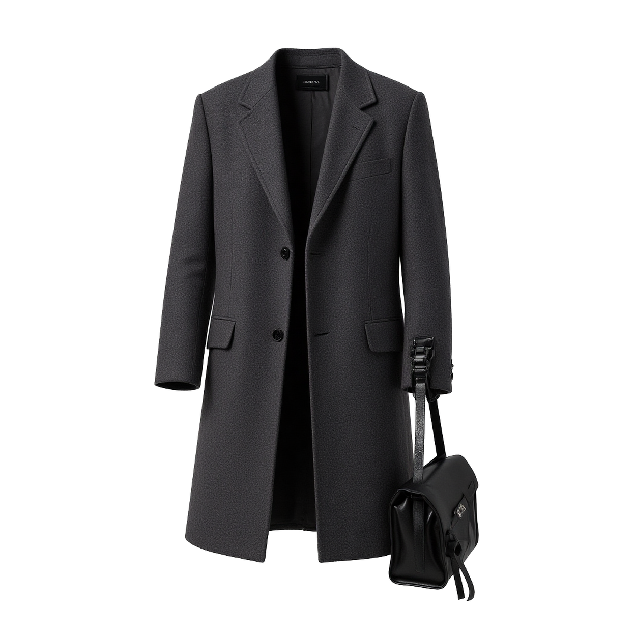 w2x通勤百搭毛呢大衣男士风衣商务高端西装加厚款秋冬季过膝外套