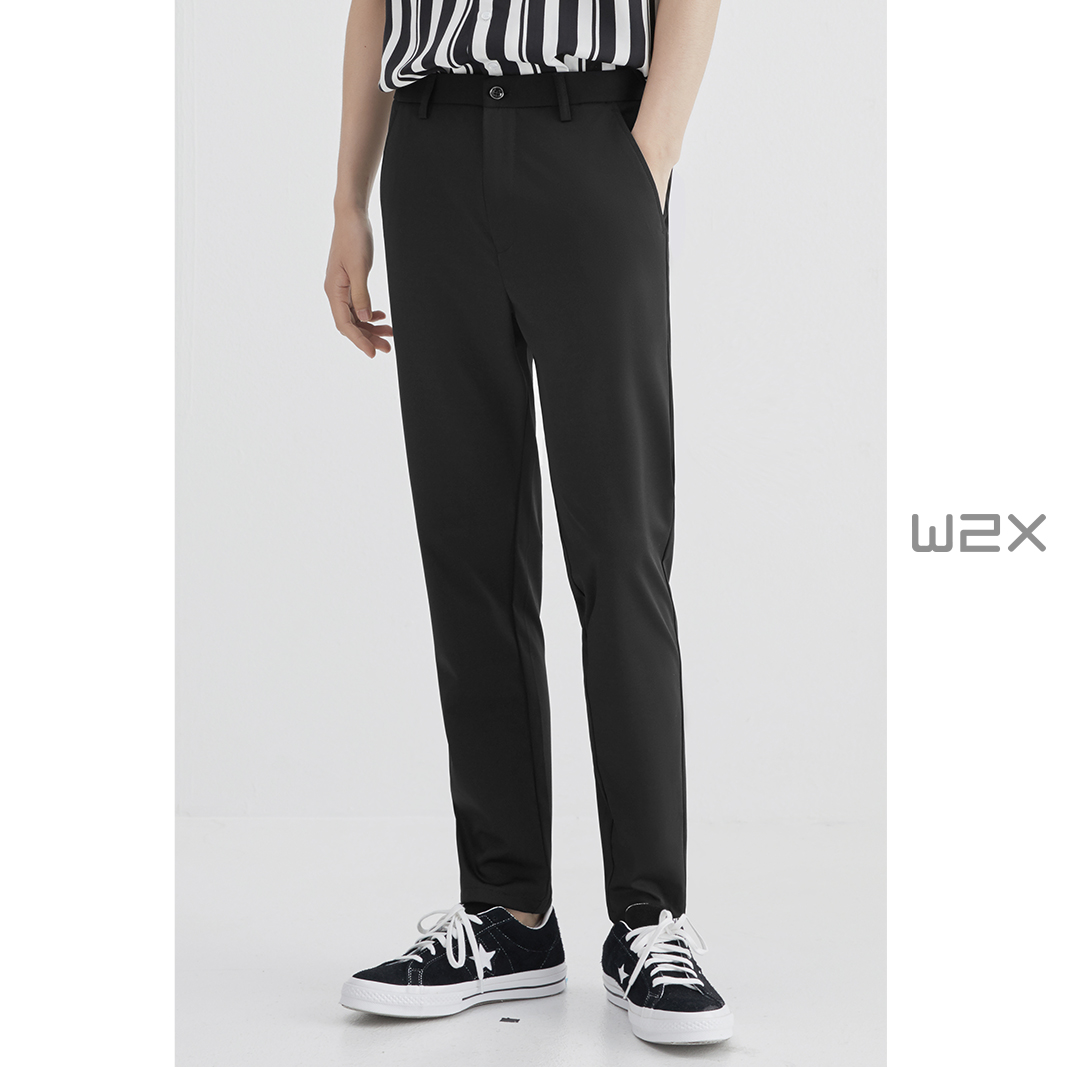 w2x免烫弹力修身小脚上班休闲裤