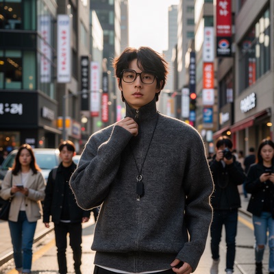 w2x羊毛呢针织开衫男款2025新款秋冬季男士加厚外套长袖冬装毛衣