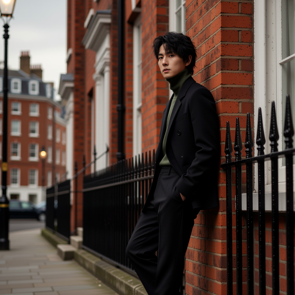 w2x轻奢羊毛呢外套秋冬季新款保暖商务西装男加厚双面呢大衣高端