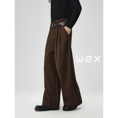冬季加厚休闲裤男设计感西装裤