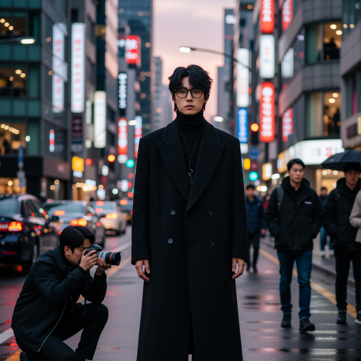 w2x冬季简约双面毛呢大衣男新款男士外套西装加厚保暖中长款风衣