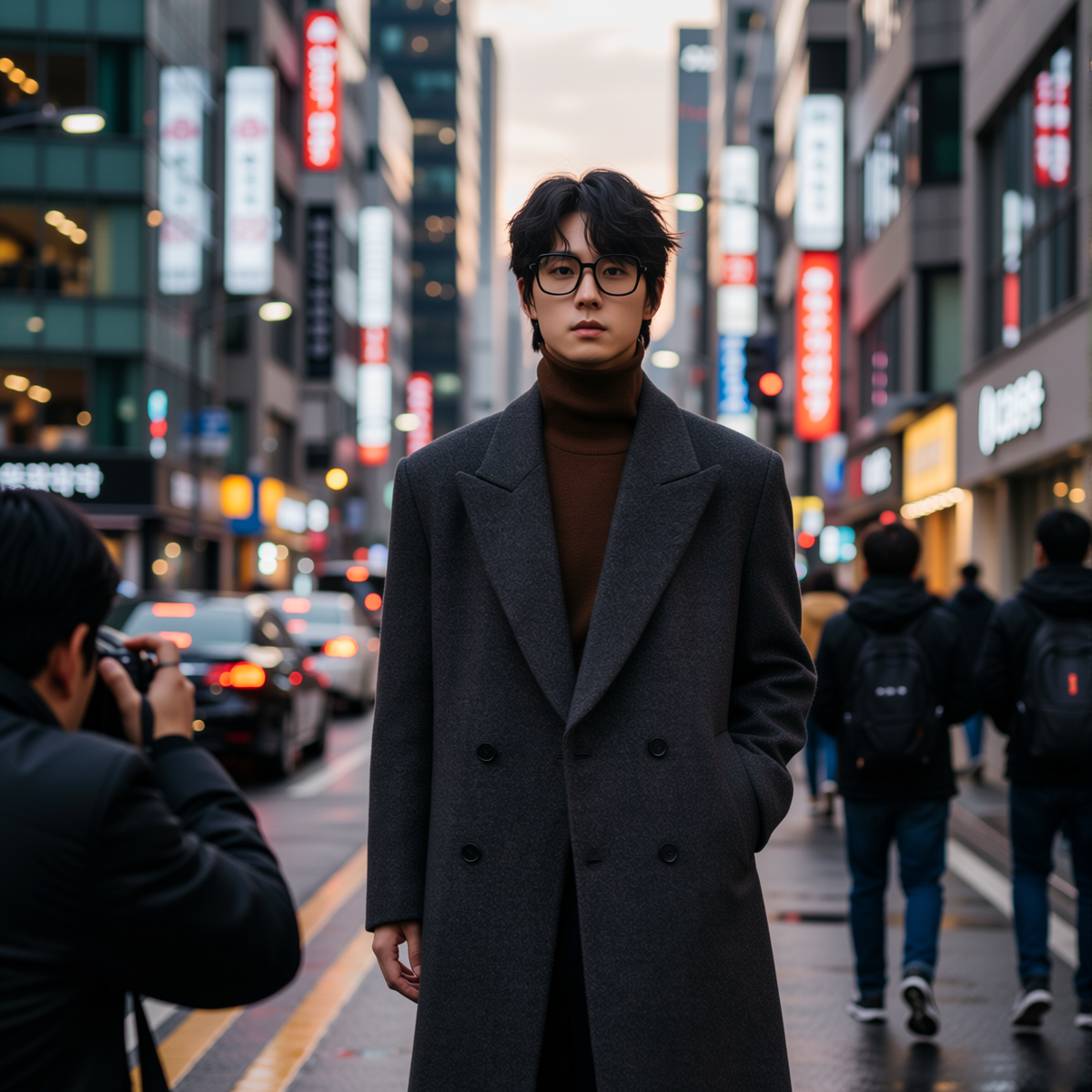 w2x秋冬季双面毛呢大衣新款男士外套西装加厚中长款风衣男款冬装