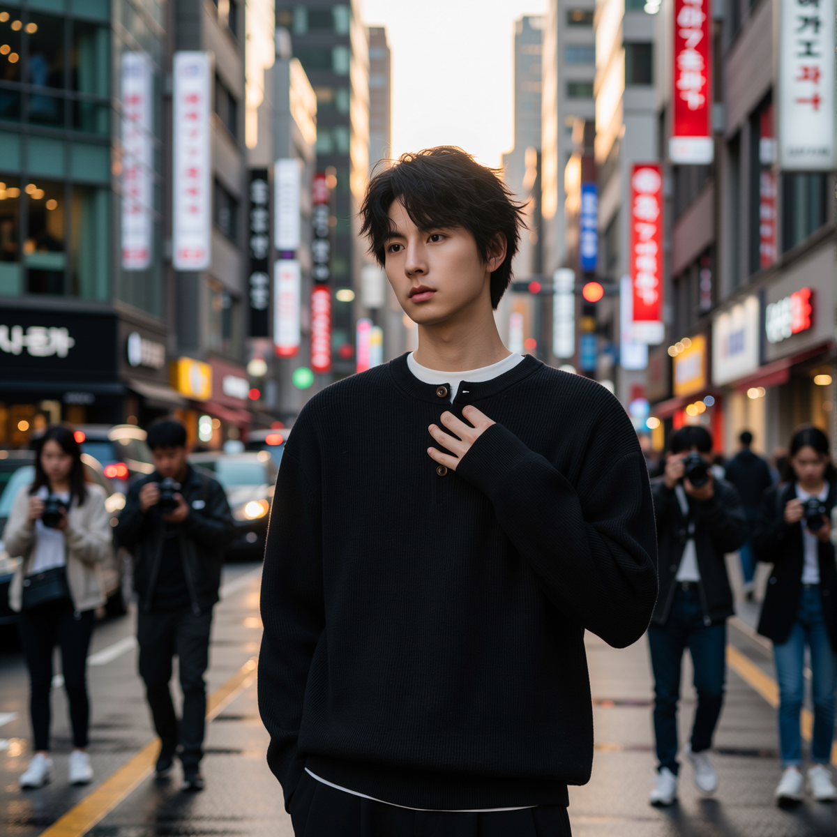 w2x秋冬毛呢毛衣男士针织衫男款加厚长袖冬季新款套头上衣打底衫