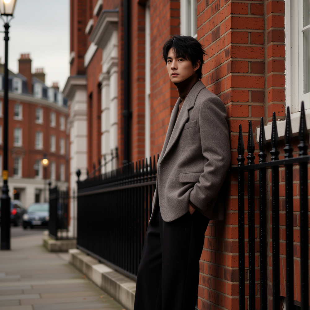 w2x高端冬季双面毛呢大衣新款加厚男装西服青年保暖休闲西装外套