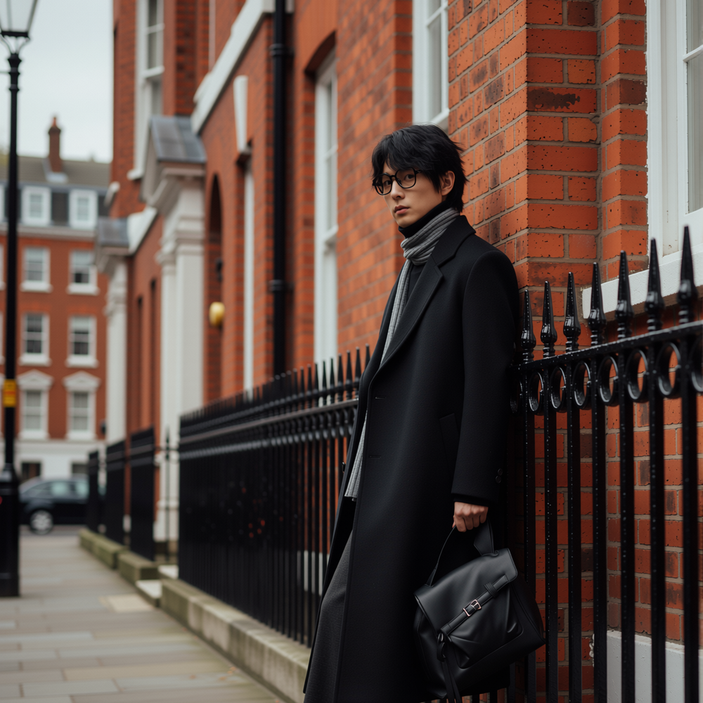 w2x秋冬季新款双面毛呢大衣男士外套加厚中长款冬装风衣保暖百搭