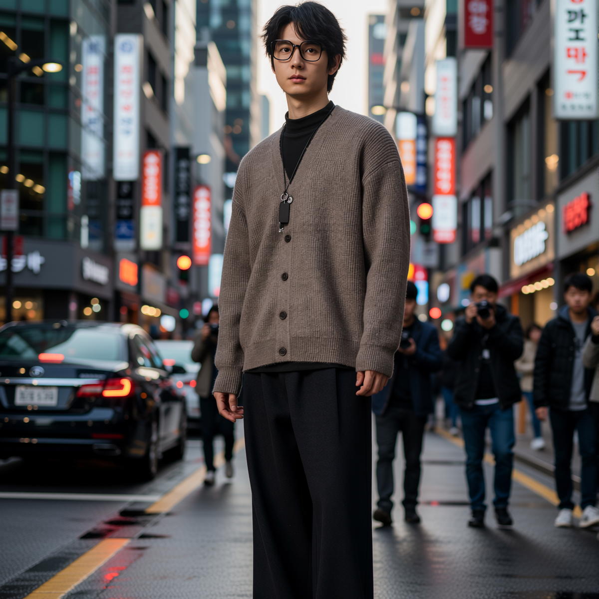 w2x秋冬新款V领针织开衫毛呢毛衣外套男加厚保暖男装男士冬装休闲