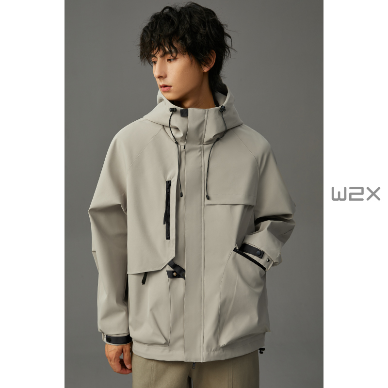 春季冲锋男机能工装连帽外套衣服