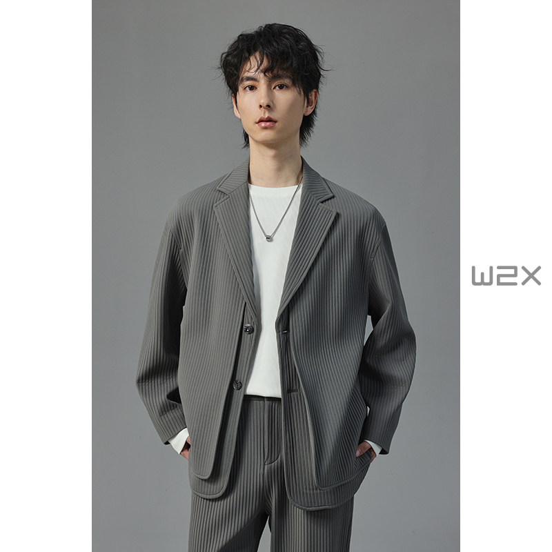 秋季假两件休闲西装外套男