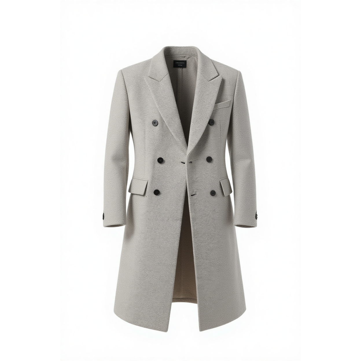 w2x秋冬季男装高档巴尔马肯大衣毛呢外套呢子风衣中长款黑色加厚