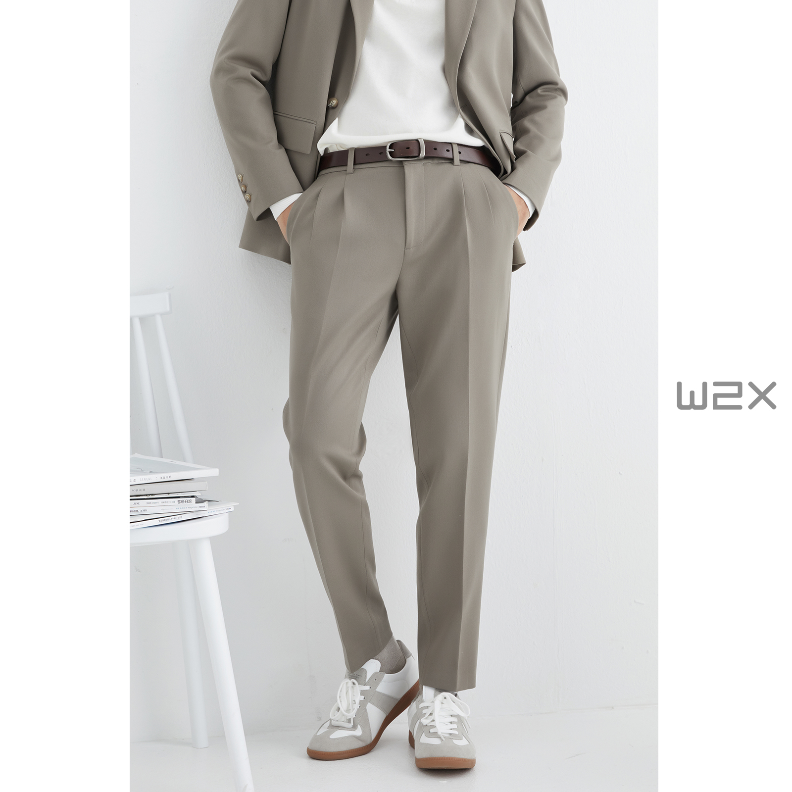 w2x休闲西裤男士商务男式垂坠感