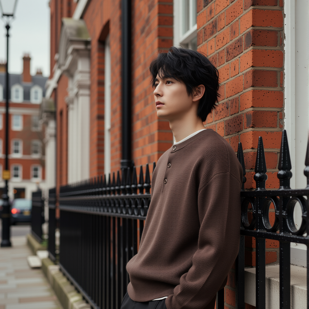 w2x简约针织衫加厚秋冬季新款男士毛衣内搭宽松男装上衣打底衫男