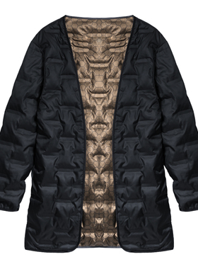 w2x冬季新款90鹅绒内胆中长款马甲时尚百搭羽绒服长袖加厚背心潮