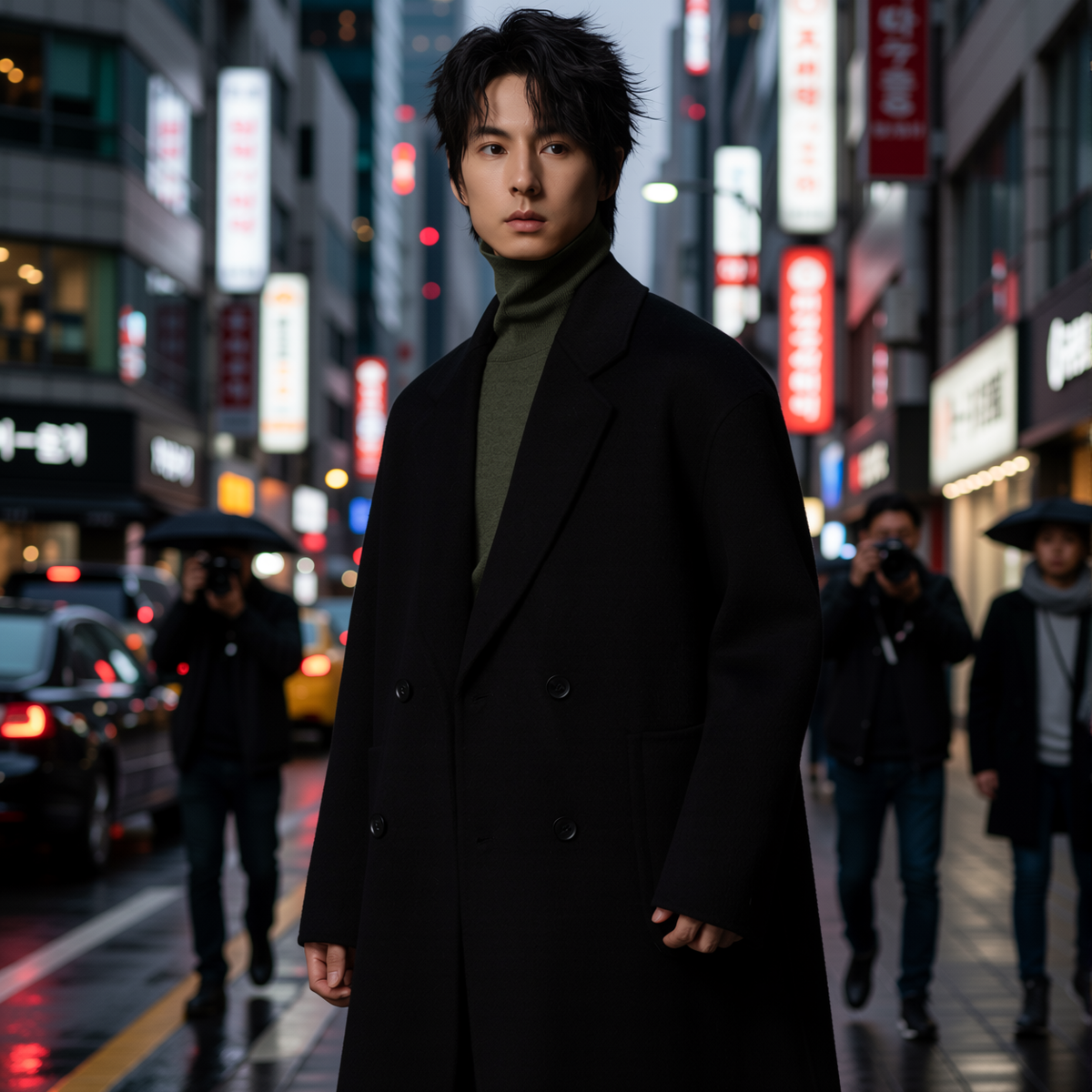 w2x秋冬季100%纯羊毛呢大衣加厚风衣中长款保暖外套双面呢男装潮