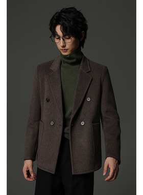 w2x秋冬季重磅950g双面羊毛呢西装商务休闲轻奢外套百搭西服单件