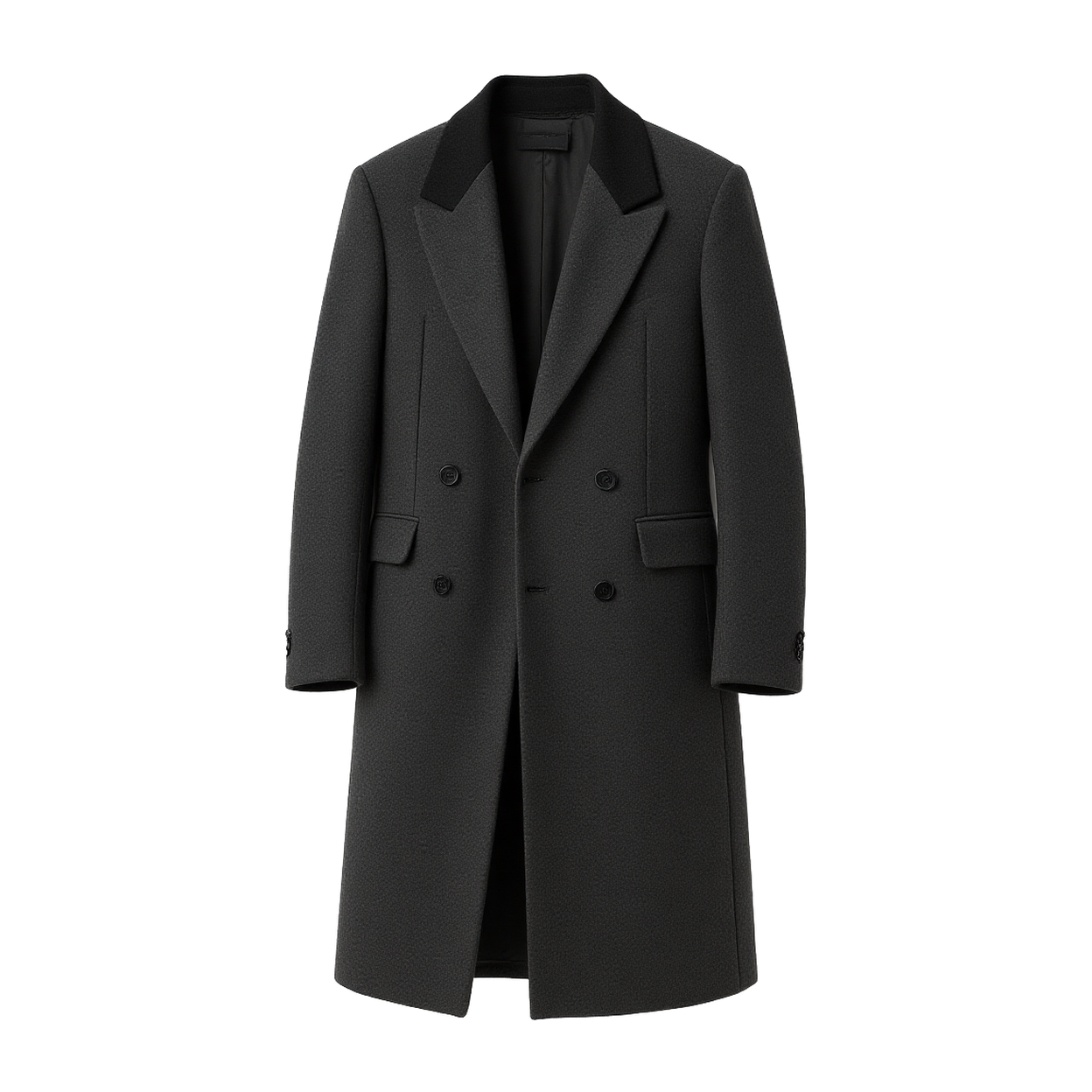 w2x毛呢大衣男款外套冬季新款设计感通勤西装加厚男装风衣中长款