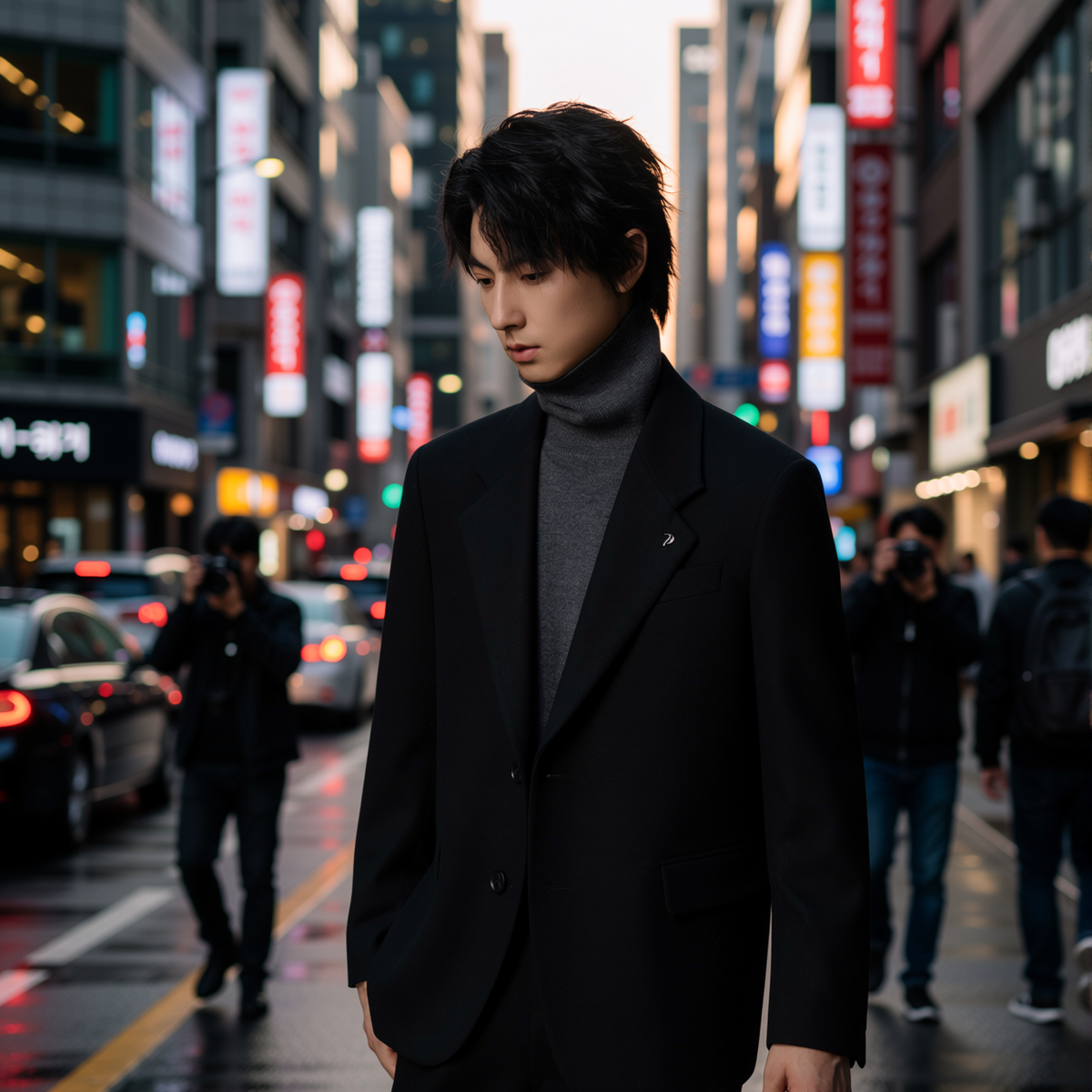 w2x宽松休闲双面羊毛呢大衣冬季新款西装冬装外套加厚西服男高端