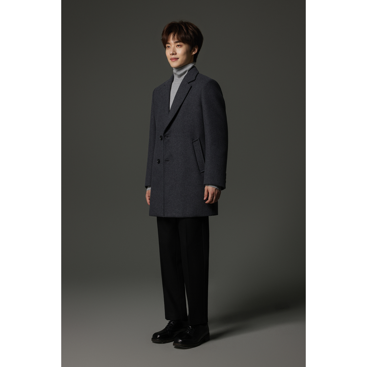 w2x2025 新款男士秋冬款风衣 加厚短款羊毛巴尔马肯呢子大衣外套