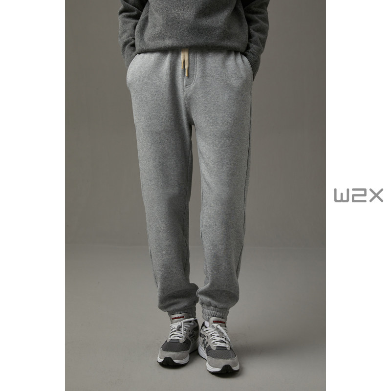 w2x冬季加绒加厚运动裤男时尚百搭休闲卫裤束脚男裤子青年长裤潮