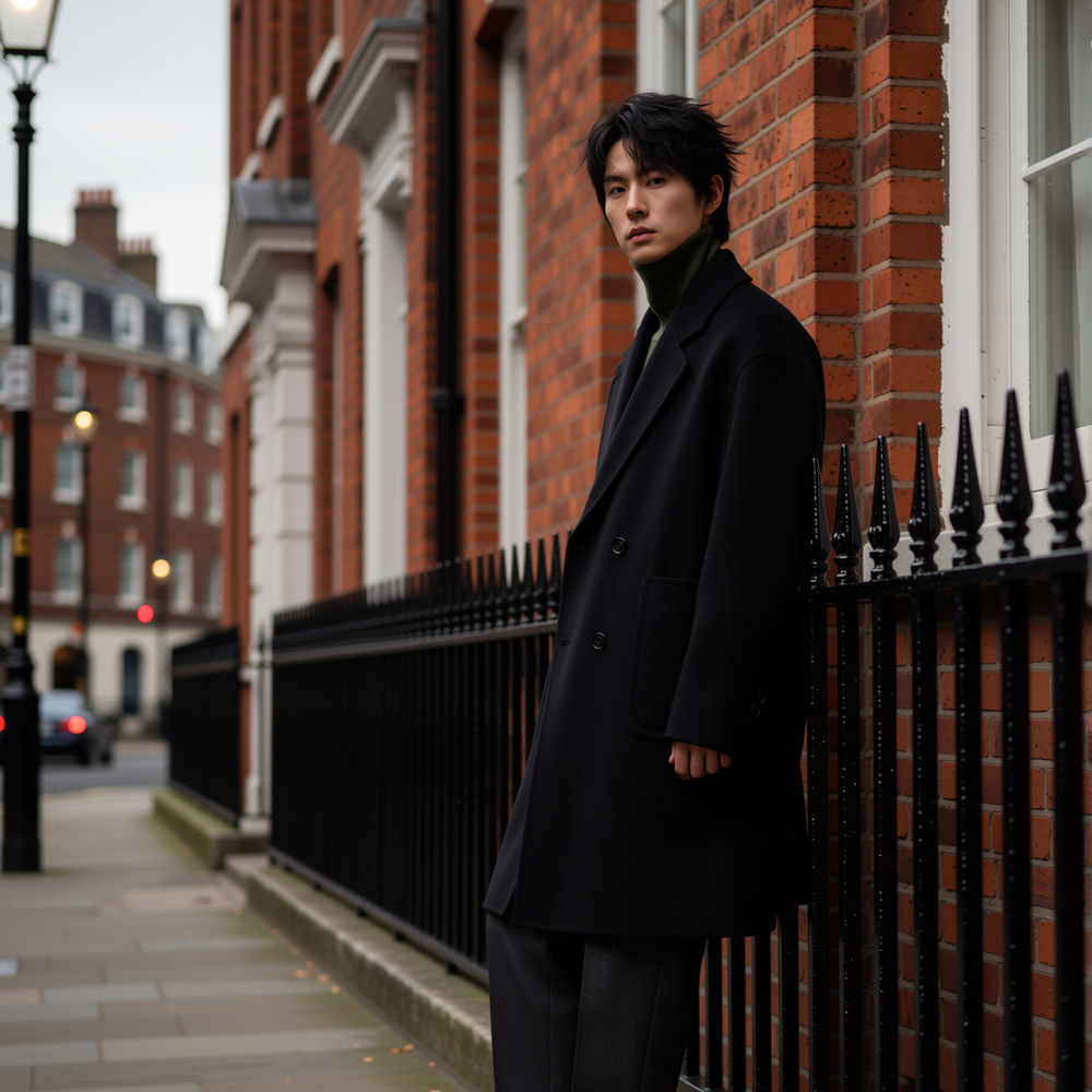 w2x轻熟风100%纯羊毛呢大衣秋冬季加厚风衣中长款外套双面呢保暖