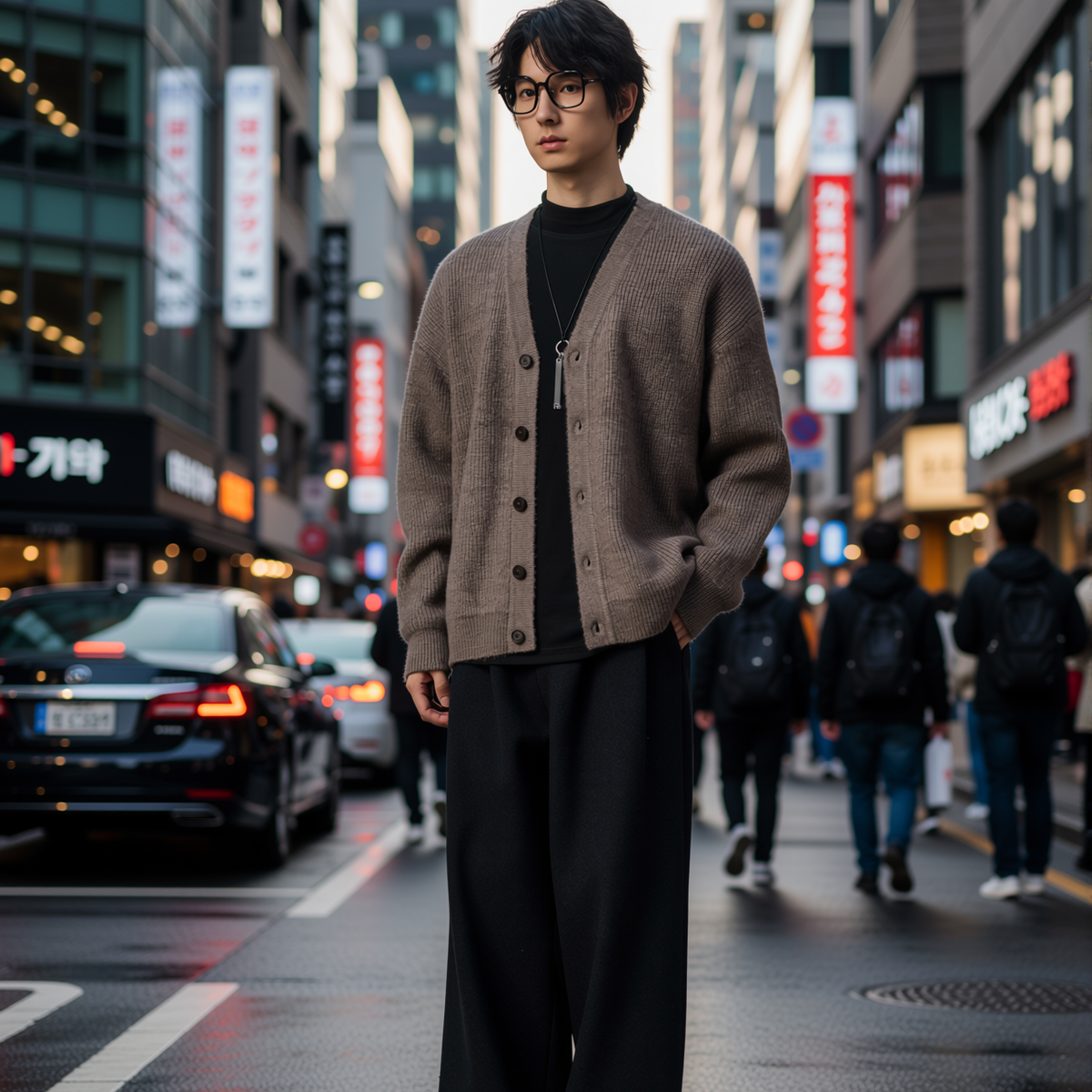 w2x韩版潮流毛呢毛衣男款加厚保暖开衫针织衫男装男士外套秋冬季