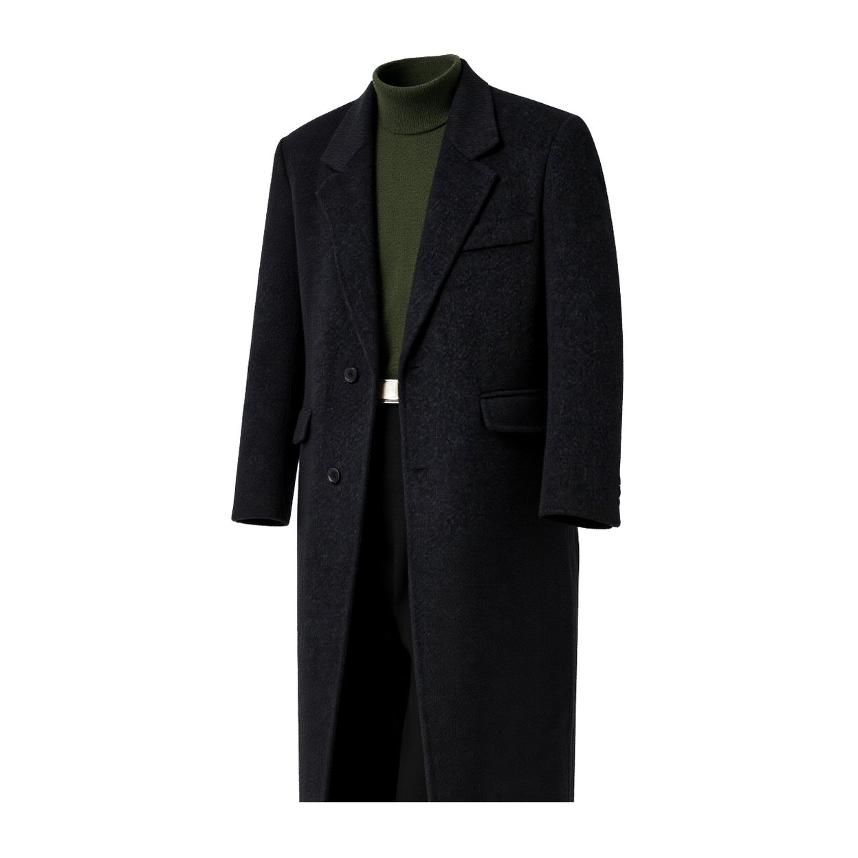 w2x气质双排扣羊毛呢大衣男冬季中长款风衣男装高级感外套加厚款