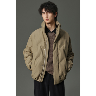 加厚款 w2x2023冬季 男短款 三防立领羽绒款 设计感休闲外套 新款