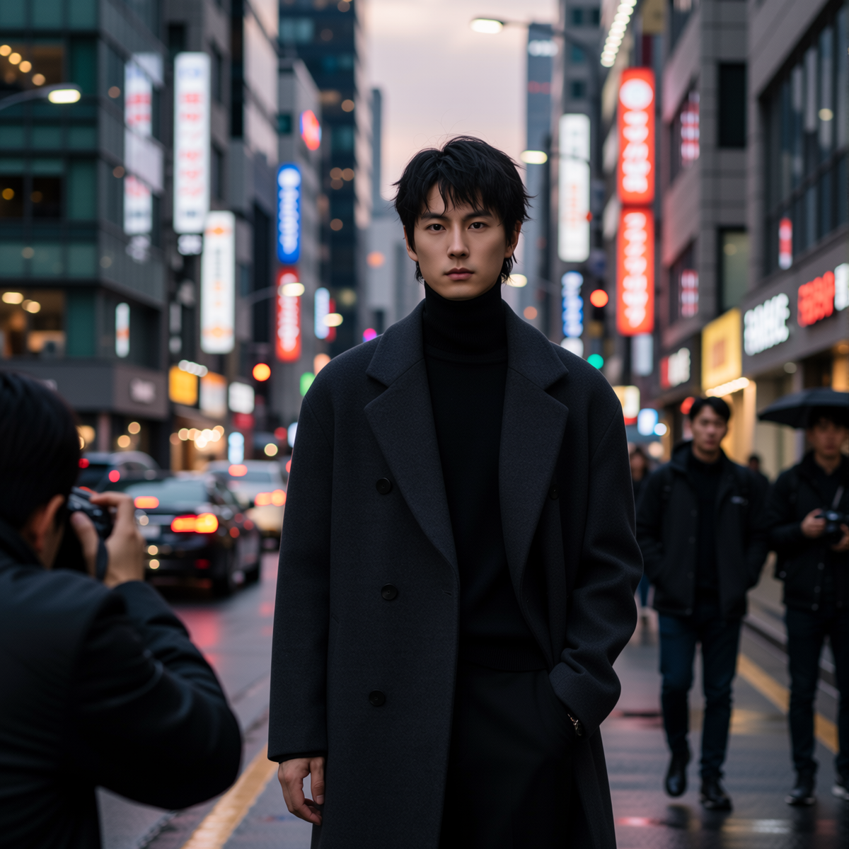 w2x秋冬季新款双面呢大衣羊毛外套中长款西装领双排扣风衣加厚款