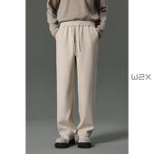 w2x冬季 子男裤 加绒加厚松紧腰斜纹休闲裤 男青年高级感垂坠感长裤