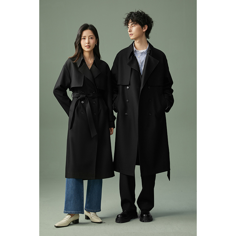 春秋季战壕风衣女中长款