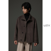 w2x2025秋冬季 新款 双面羊毛呢夹克男设计感休闲呢子外套痞帅上衣