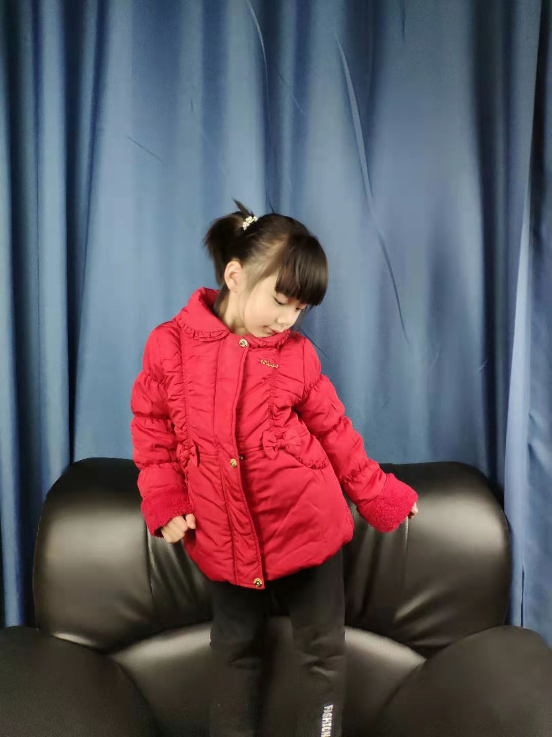 促销品牌童装卡赛欧冬装女童绒里夹棉棉袄棉服小中大童棉衣2336