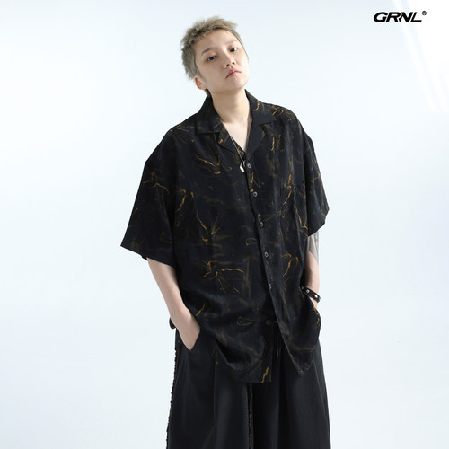 夏季凉感宽松五分短袖衬衫男女