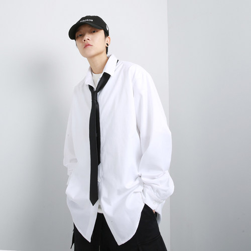 男女慵懒oversize显瘦黑/白衬衫