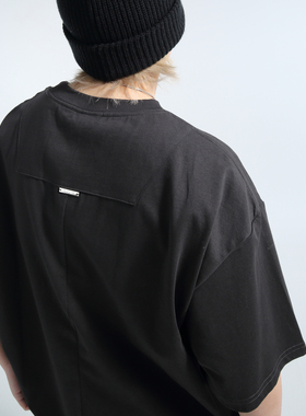 「GRNL」重磅32支光面水洗棉男女同款OVERSIZE廓形五分短袖大T恤