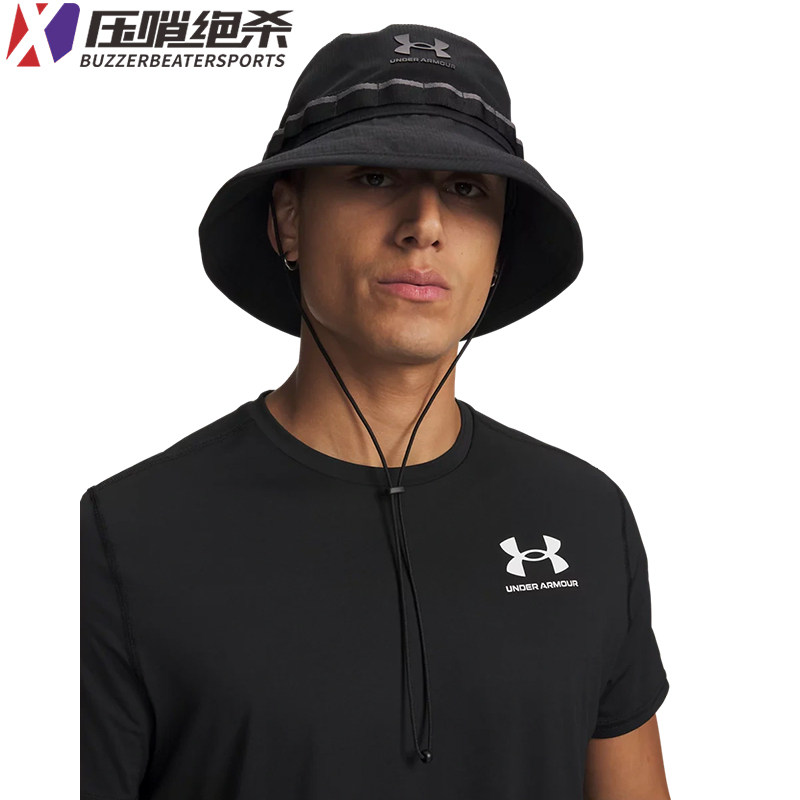 安德玛UA帽子训练运动休闲渔夫帽