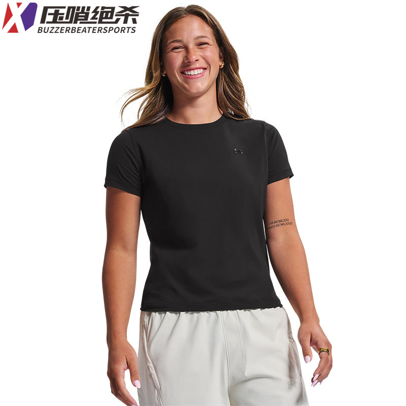 安德玛UA新款女士春夏健身训练匹马棉T恤柔软运动速干短袖6017933