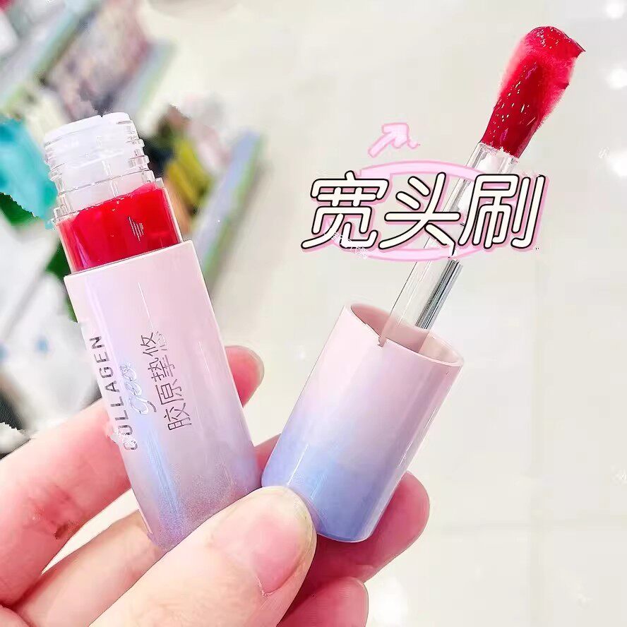 屈臣氏挚悠山茶花修护精华唇蜜3.2g骨胶原唇膏雾面菁莹亮泽口红