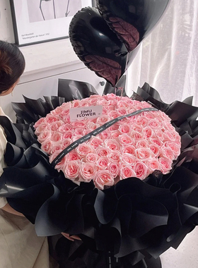 99朵粉玫瑰花束鲜花同城速递全国配送女友生日表白礼物成都广州店
