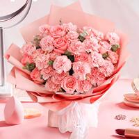 Carnation, rose and lily bouquets, national fresh flower express delivery, same-city delivery, birthday gifts, Shanghai, Beijing and Wuhan stores thumbnail 2
