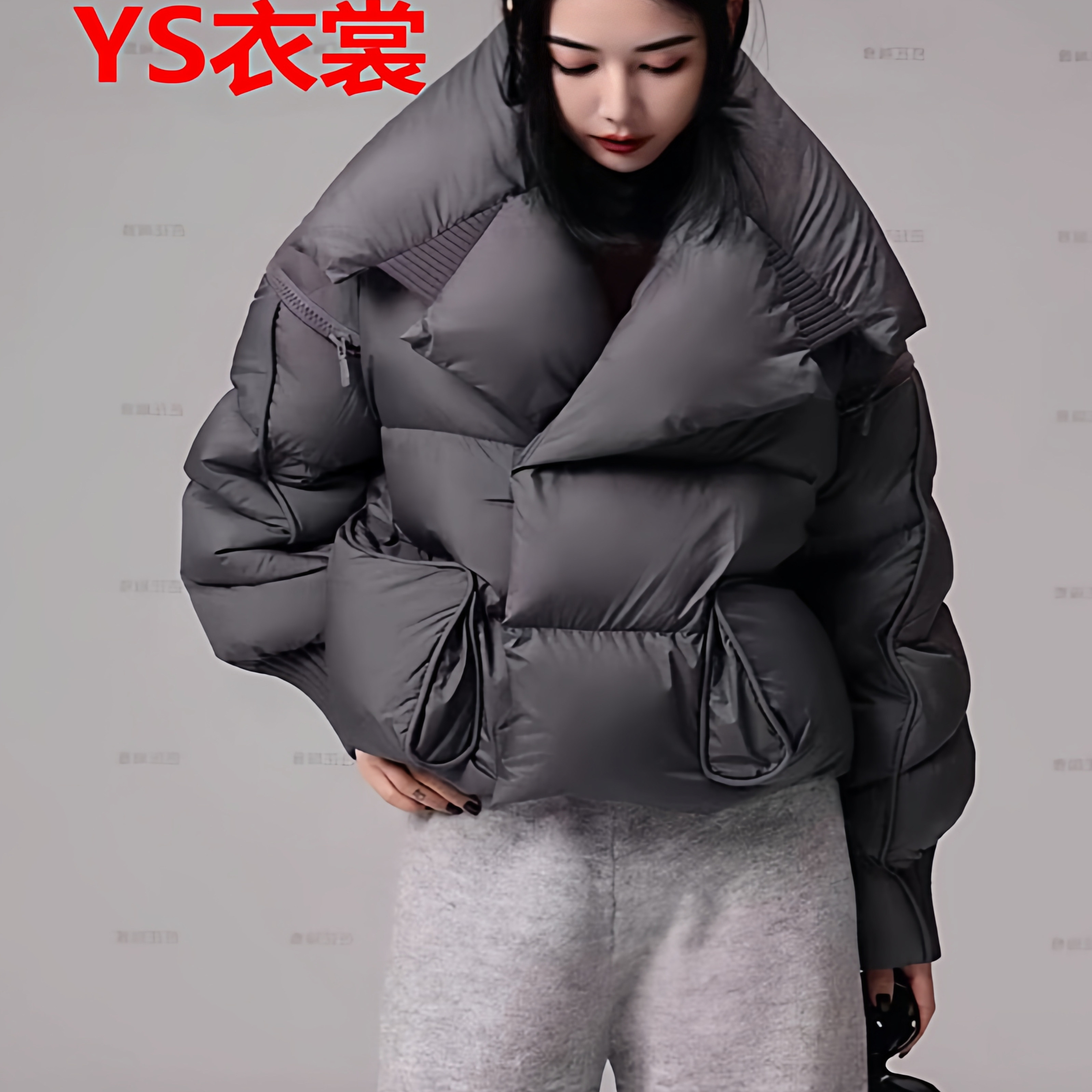 西装翻领羽绒服女短款小个子加厚韩版宽松2025冬季设计感外套时尚