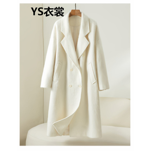 双面羊绒大衣女长款过膝双排扣显瘦高端拉毛宽松气质羊毛呢外套冬