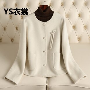 2026新款双面羊绒大衣女短款毛呢外套秋冬时尚国风小个子高端外套