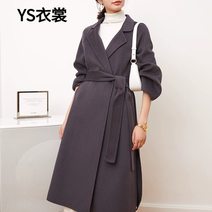 高级感纯色双面呢羊绒大衣女中长款韩版时尚过膝羊毛呢外套秋冬装